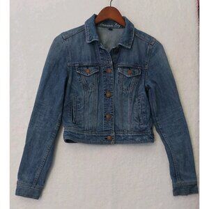 American Eagle Cropped Denim Jacket Women’s Size Small Trucker Boho